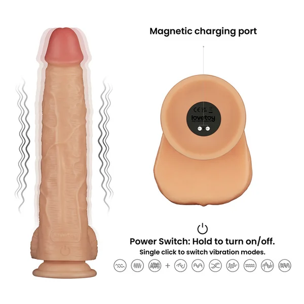 Lovetoy 11 Inch Power Basics Vibrating Dildo — image 3 of 3