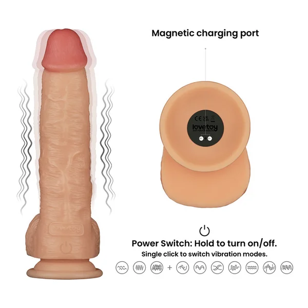 Lovetoy 9.5 Inch Power Basics Vibrating Dildo — image 3 of 3