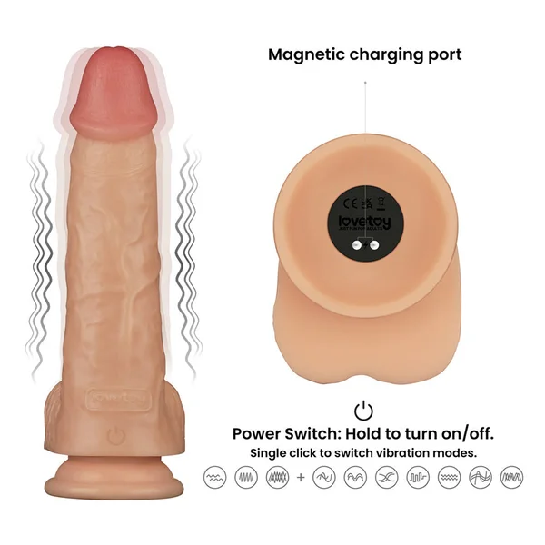 Lovetoy 9 Inch Power Basics Vibrating Dildo — image 3 of 3