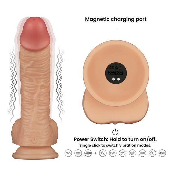 Lovetoy 8.5 Inch Power Basics Vibrating Dildo — image 3 of 3