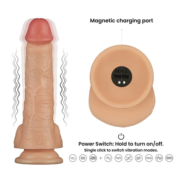 Lovetoy 8 Inch Power Basics Vibrating Dildo — image 5 of 5