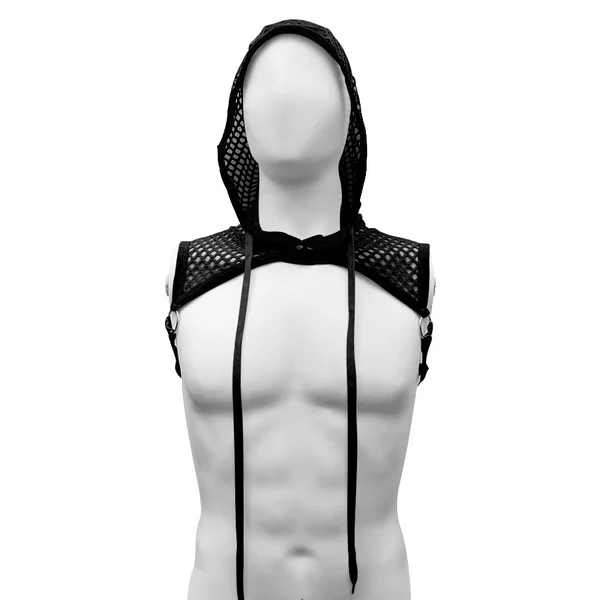 Love In Leather Hooded Mesh Crop Top — image 3 of 4