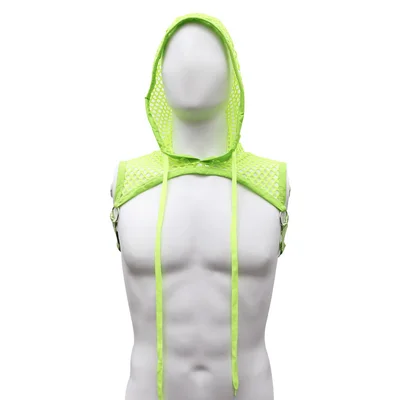 love in leather hooded mesh crop top