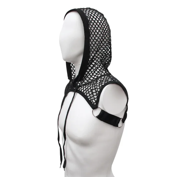 Love In Leather Hooded Mesh Crop Top — image 4 of 4