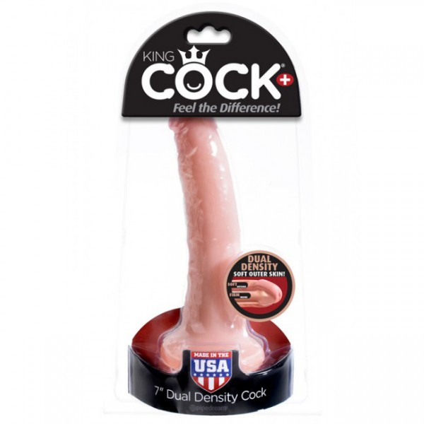 King Cock Plus - Dual Density 7" Dildo (Flesh)