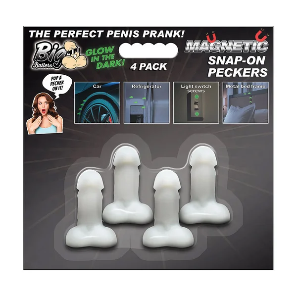 Big Ballers Glow-In-The-Dark Magnetic Snap-On Peckers - 4 Pack — image 3 of 3