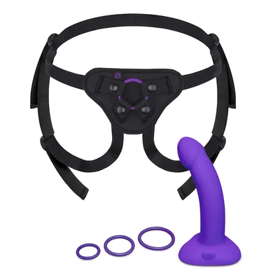 b vibe vibrating curved strap on kit