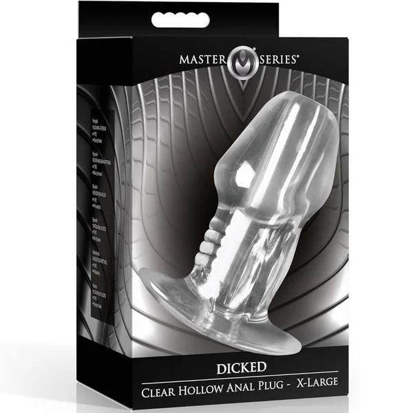 Master Series Dicked Clear Hollow Anal Plug - X-Large — image 3 of 3