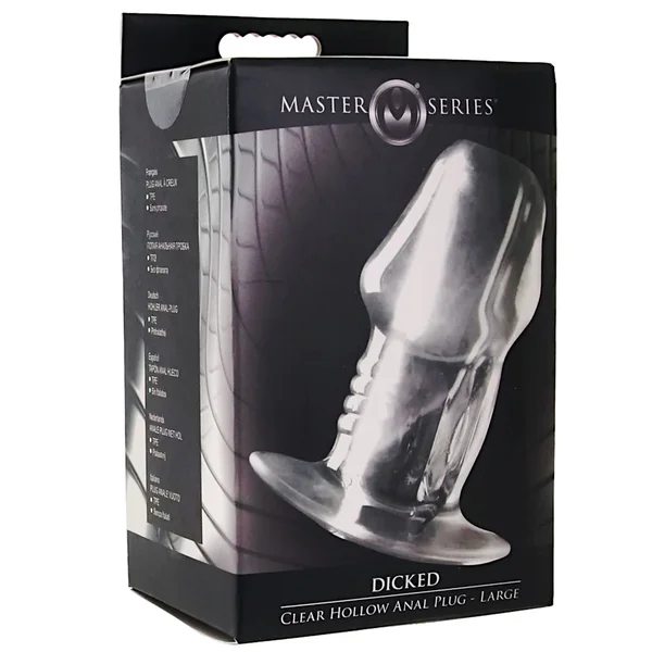 Master Series Dicked Clear Hollow Anal Plug - Large — image 3 of 3