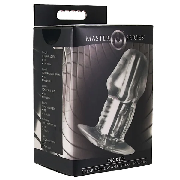 Master Series Dicked Clear Hollow Anal Plug - Medium — image 3 of 3