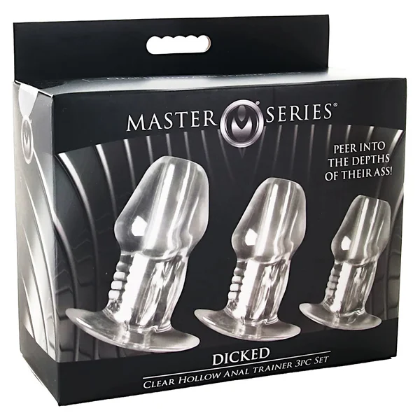 Master Series Dicked Clear Hollow Anal Plug 3 Piece Set — image 3 of 3