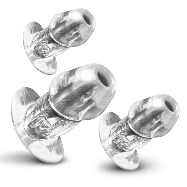Master Series Dicked Clear Hollow Anal Plug 3 Piece Set — image 2 of 3