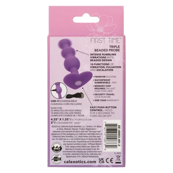 CalExotics First Time Triple Beaded Rechargeable Anal Probe — image 7 of 10