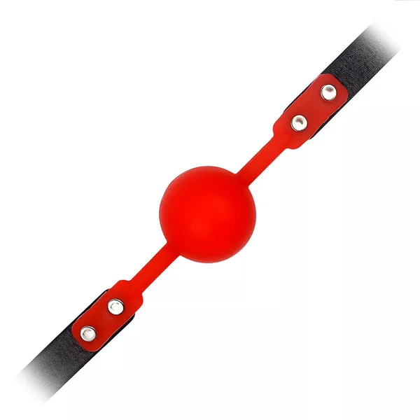 Love in Leather Red Faux Leather Gag with Silicone Ball — image 2 of 3