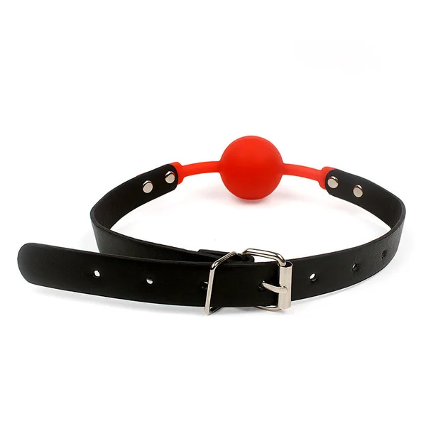 Love in Leather Red Faux Leather Gag with Silicone Ball — image 3 of 3