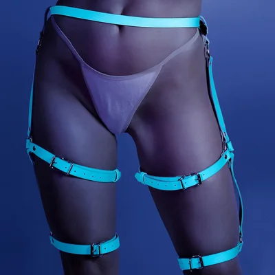 fantasy lingerie glow buckle up glow in the dark leg harness one size