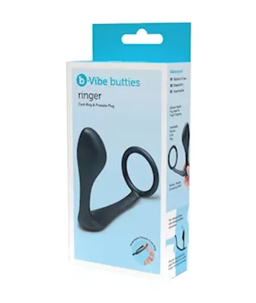 B-Vibe Butties Ringer Cock Ring & Prostate Plug — image 2 of 4
