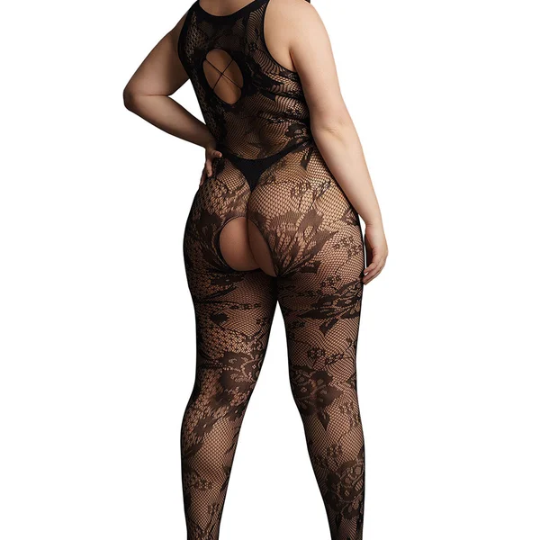 Le Desir Criss Cross Neck Bodystocking - Black Queen Size — image 2 of 3