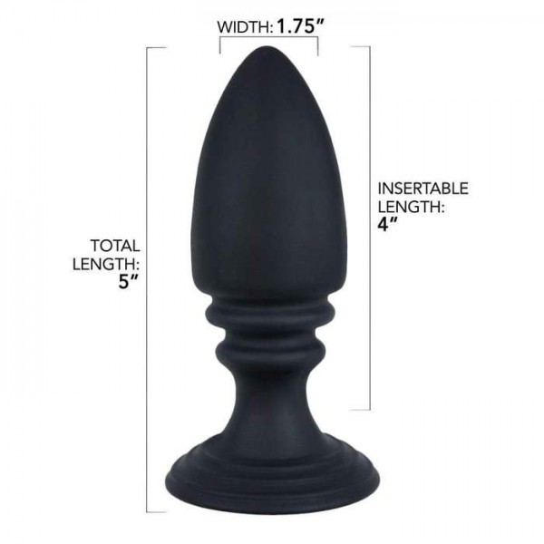 Rippled Silicone Anal Plug With Flat Suction Base