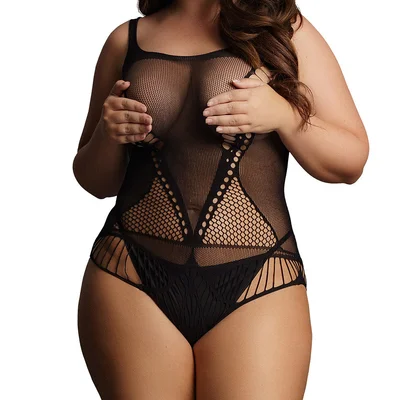 le desir contrast fence net teddy queen size