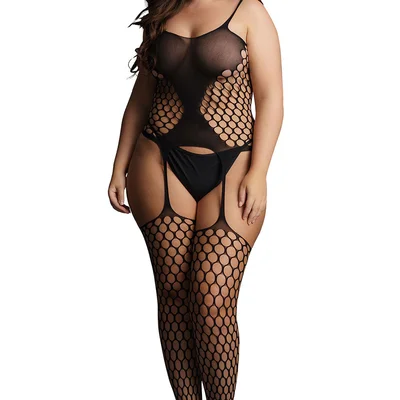 le desir fence net suspender bodystocking black queen size