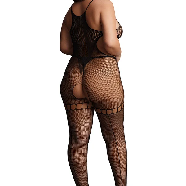 Le Desir Duo Net High Neck Bodystocking - Black Queen Size — image 2 of 3