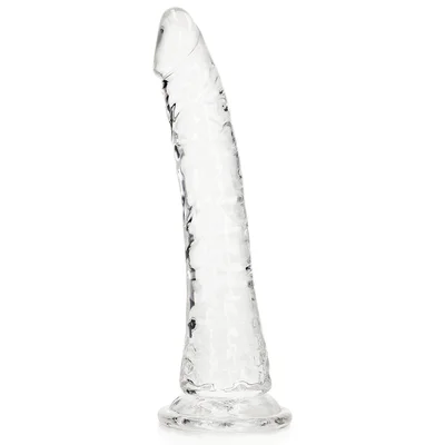 realrock 7 inch crystal clear realistic dildo with balls suction cup base