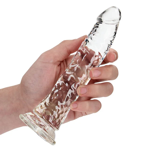 RealRock 7 Inch Crystal Clear Realistic Dildo with Balls & Suction Cup Base — image 2 of 2
