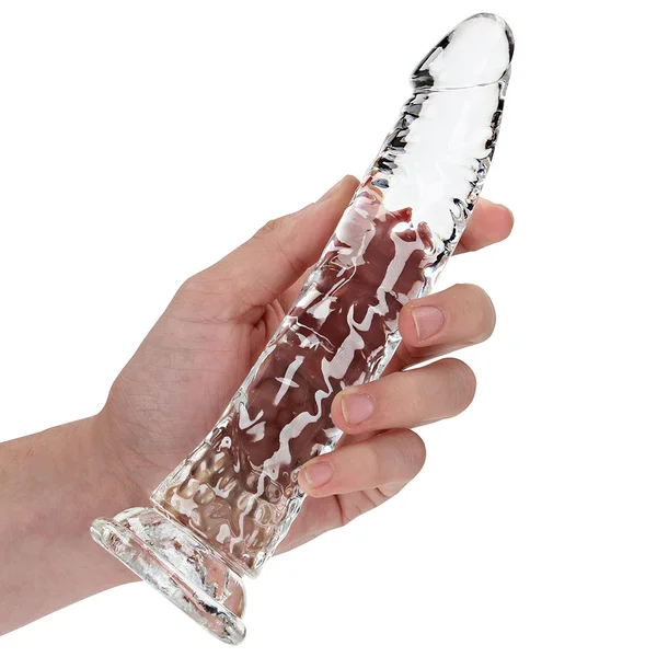 RealRock 9 Inch Crystal Clear Realistic Dildo with Suction Cup Base — image 2 of 2