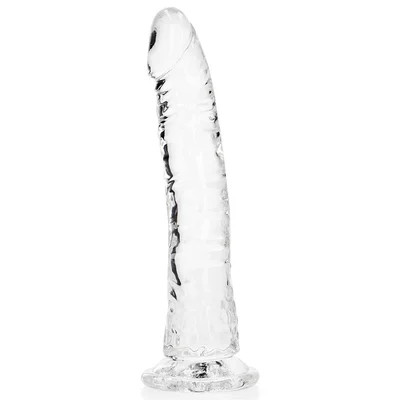 realrock 9 inch crystal clear realistic dildo with suction cup base