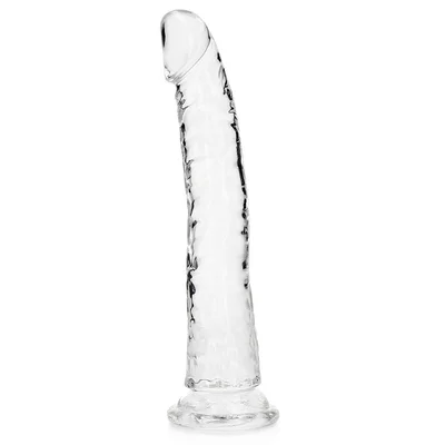 realrock 11 inch crystal clear slim dildo with suction cup base