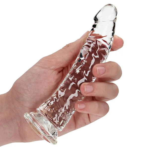 RealRock 6 Inch Crystal Clear Realistic Dildo with Suction Cup Base — image 2 of 2
