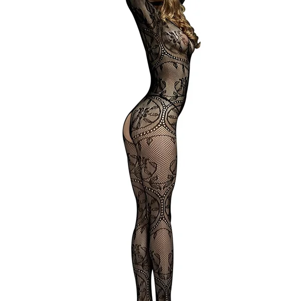 Love in Leather Rimes Long Sleeve Crotchless Bodysuit — image 2 of 2