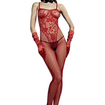 love in leather rimes crotchless spaghetti strap bodystocking