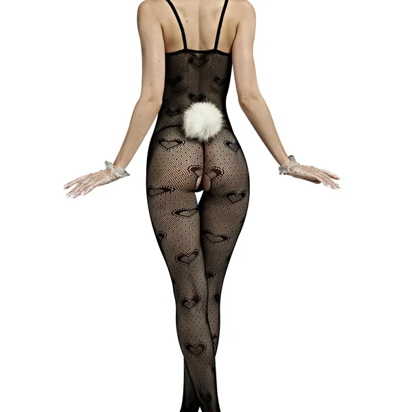 Love in Leather Rimes Spaghetti Strap Bodystocking — image 2 of 2