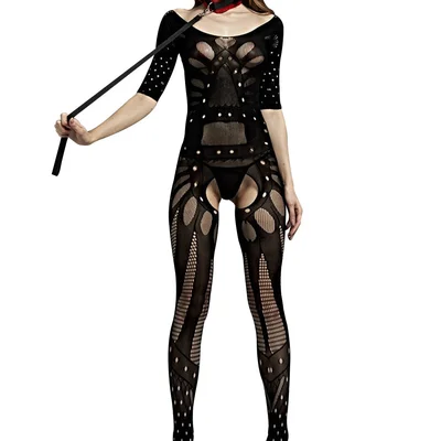 love in leather rimes crotchless 34 sleeve bodystocking