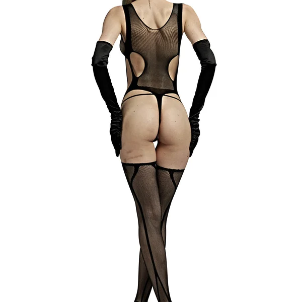 Love in Leather Rimes Bodysuit with Attached Garter Stockings — image 2 of 2