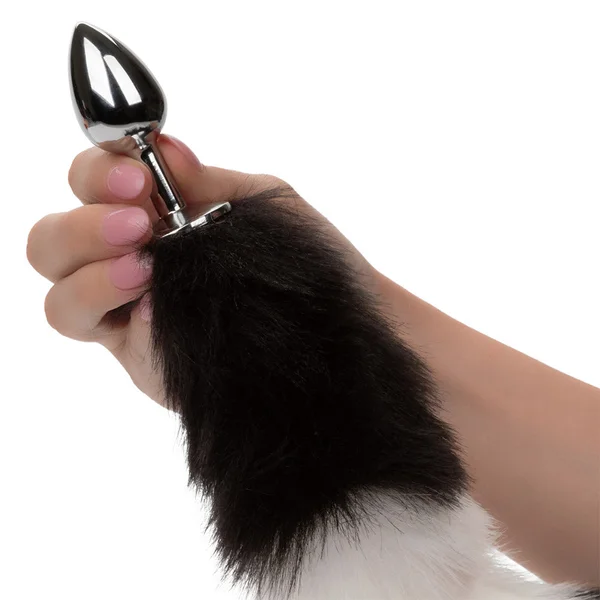 CalExotics Running Wild Black & White Tail Butt Plug — image 2 of 3