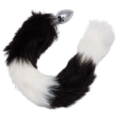 calexotics running wild black white tail butt plug