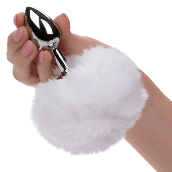 CalExotics Running Wild White Bunny Tail Butt Plug — image 2 of 2