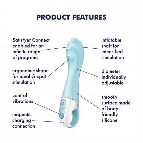 Satisfyer Air Pump Vibrator 5+ Rechargeable Inflatable G-Spot Vibrator — image 3 of 8