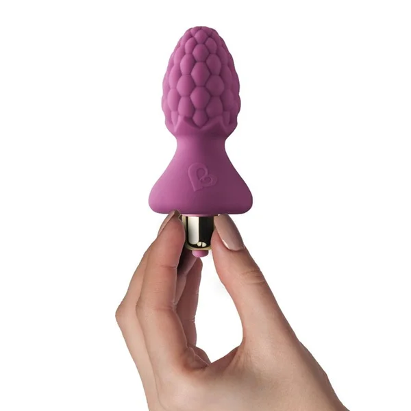 Rocks Off Ass-Berries Raspberry Vibrating Butt Plug — image 2 of 2