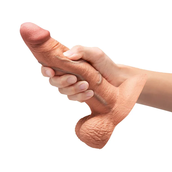 b-Vibe Slipskin Realistic Silicone 7" Girthy Dildo