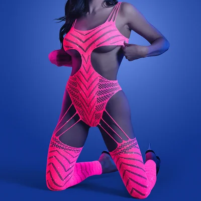 fantasy lingerie glow wavelength teddy bodystocking
