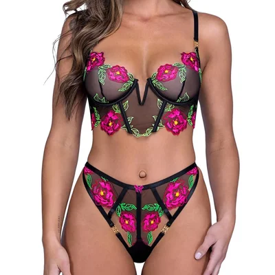 roma peony paradise 2 piece bra set