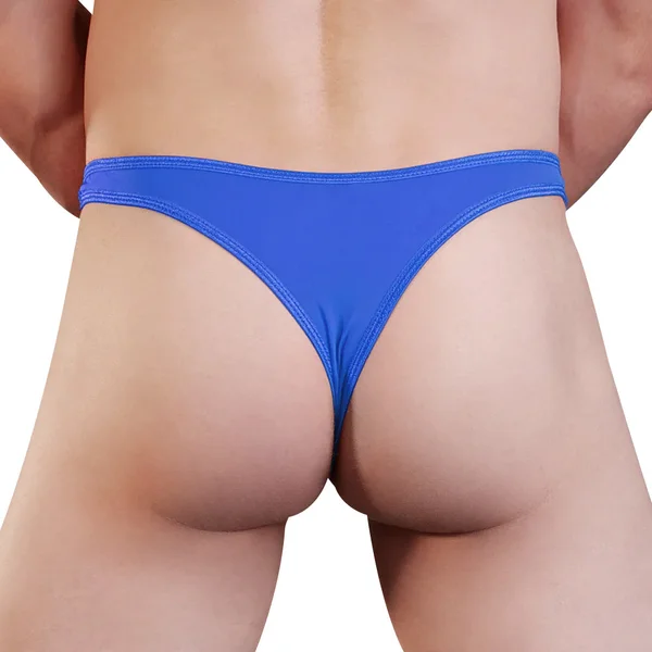 Love in Leather Mens Lycra Thong  - Blue Small/Medium — image 2 of 2