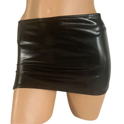 poison rose wetlook miniskirt one size
