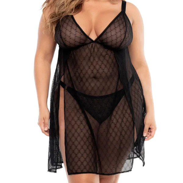 Mapale Geometric Mesh Babydoll — image 3 of 5