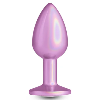 ns novelties rear assets iridescent pink butt plug small