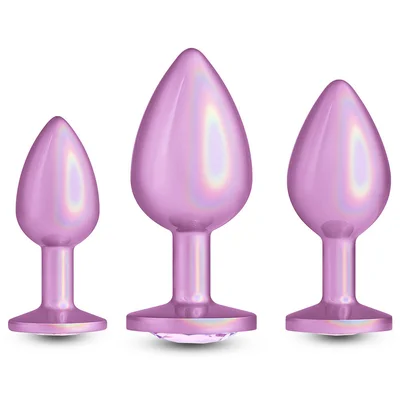 ns novelties rear assets iridescent pink butt plug kit